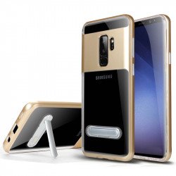 Galaxy S9+ (Plus) Clear Armor Bumper Kickstand Case (Gold)